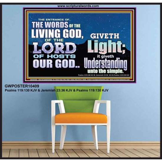 THE WORDS OF LIVING GOD GIVETH LIGHT  Unique Power Bible Poster  GWPOSTER10409  
