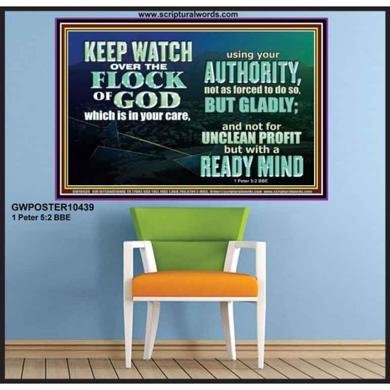 WATCH THE FLOCK OF GOD IN YOUR CARE  Scriptures Décor Wall Art  GWPOSTER10439  