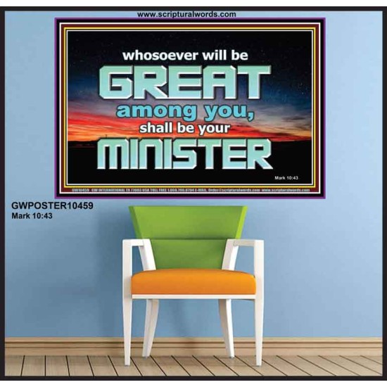 HUMILITY AND SERVICE BEFORE GREATNESS  Encouraging Bible Verse Poster  GWPOSTER10459  