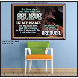 IN MY NAME SHALL THEY CAST OUT DEVILS  Christian Quotes Poster  GWPOSTER10460  "36x24"