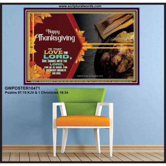THE LORD IS GOOD HIS MERCY ENDURETH FOR EVER  Contemporary Christian Wall Art  GWPOSTER10471  