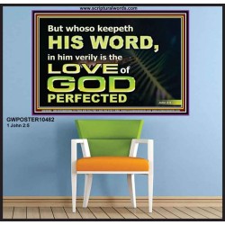 THOSE WHO KEEP THE WORD OF GOD ENJOY HIS GREAT LOVE  Bible Verses Wall Art  GWPOSTER10482  "36x24"