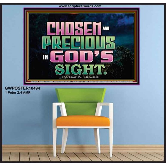 CHOSEN AND PRECIOUS IN THE SIGHT OF GOD  Modern Christian Wall Décor Poster  GWPOSTER10494  