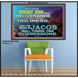 UPON MOUNT ZION THERE SHALL BE DELIVERANCE  Christian Paintings Poster  GWPOSTER10499  "36x24"