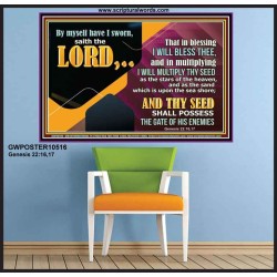 IN BLESSING I WILL BLESS THEE  Religious Wall Art   GWPOSTER10516  "36x24"