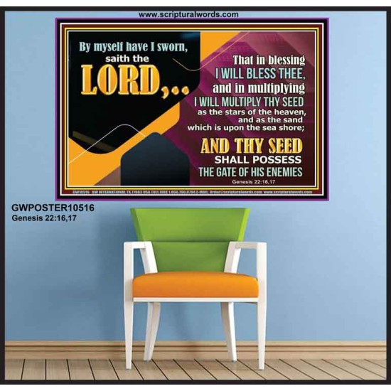 IN BLESSING I WILL BLESS THEE  Religious Wall Art   GWPOSTER10516  