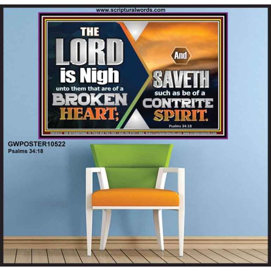 BROKEN HEART AND CONTRITE SPIRIT PLEASED THE LORD  Unique Power Bible Picture  GWPOSTER10522  