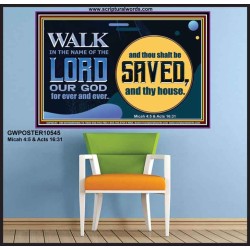 WALK IN THE NAME OF THE LORD JEHOVAH  Christian Art Poster  GWPOSTER10545  "36x24"