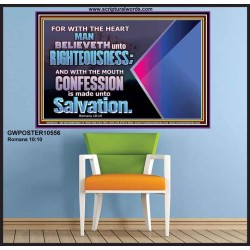 TRUSTING WITH THE HEART LEADS TO RIGHTEOUSNESS  Christian Quotes Poster  GWPOSTER10556  "36x24"