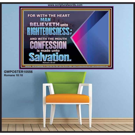 TRUSTING WITH THE HEART LEADS TO RIGHTEOUSNESS  Christian Quotes Poster  GWPOSTER10556  