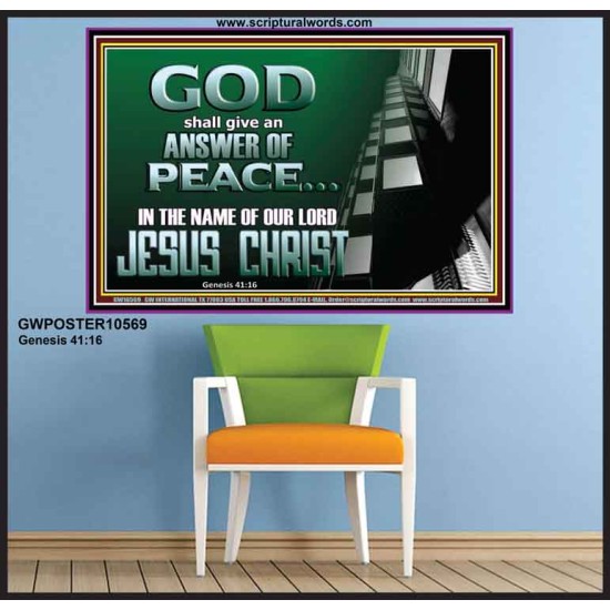 GOD SHALL GIVE YOU AN ANSWER OF PEACE  Christian Art Poster  GWPOSTER10569  