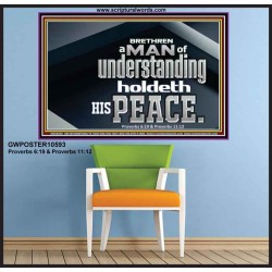 A MAN OF UNDERSTANDING HOLDETH HIS PEACE  Modern Wall Art  GWPOSTER10593  