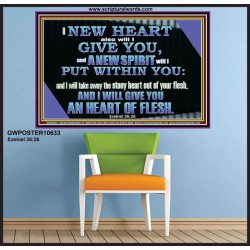 I WILL GIVE YOU A NEW HEART AND NEW SPIRIT  Bible Verse Wall Art  GWPOSTER10633  "36x24"