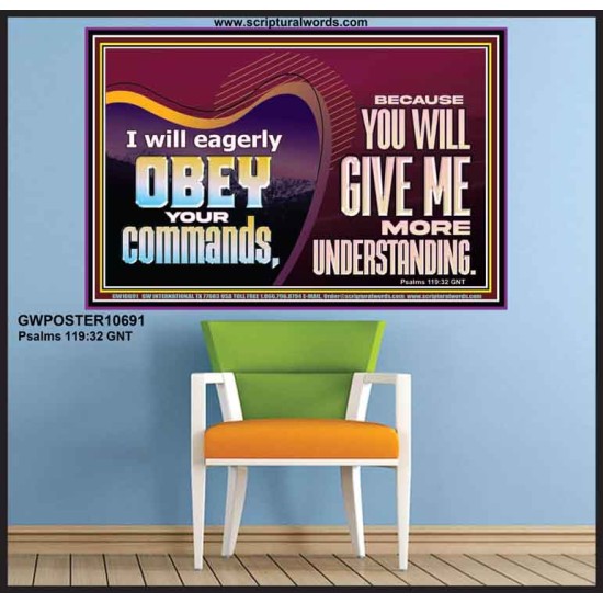 EAGERLY OBEY COMMANDMENT OF THE LORD  Unique Power Bible Poster  GWPOSTER10691  