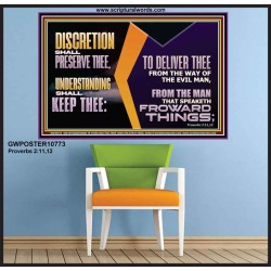 DISCRETION WILL WATCH OVER YOU UNDERSTANDING WILL GUARD YOU  Bible Verses Wall Art  GWPOSTER10773  "36x24"