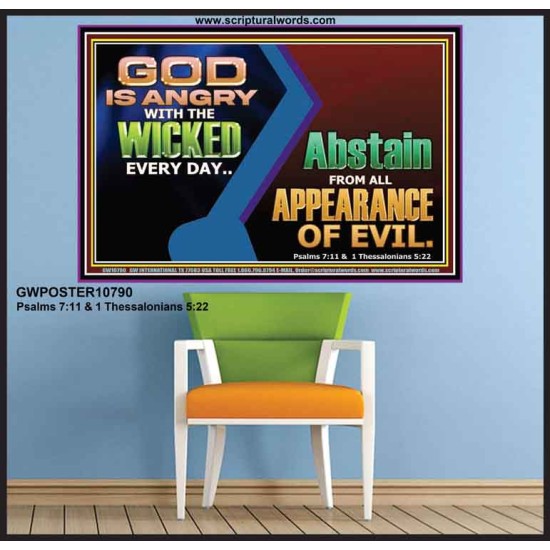 GOD IS ANGRY WITH THE WICKED EVERY DAY  Biblical Paintings Poster  GWPOSTER10790  