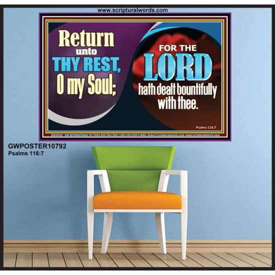 THE LORD HATH DEALT BOUNTIFULLY WITH THEE  Contemporary Christian Art Poster  GWPOSTER10792  