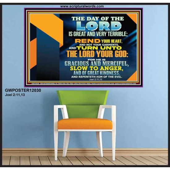 REND YOUR HEART AND NOT YOUR GARMENTS AND TURN BACK TO THE LORD  Righteous Living Christian Poster  GWPOSTER12030  