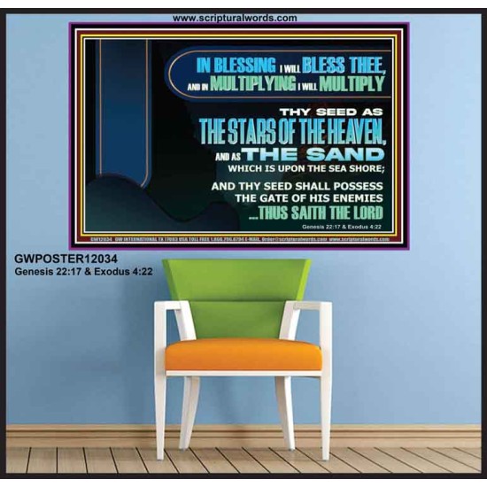 IN BLESSING I WILL BLESS THEE  Sanctuary Wall Poster  GWPOSTER12034  