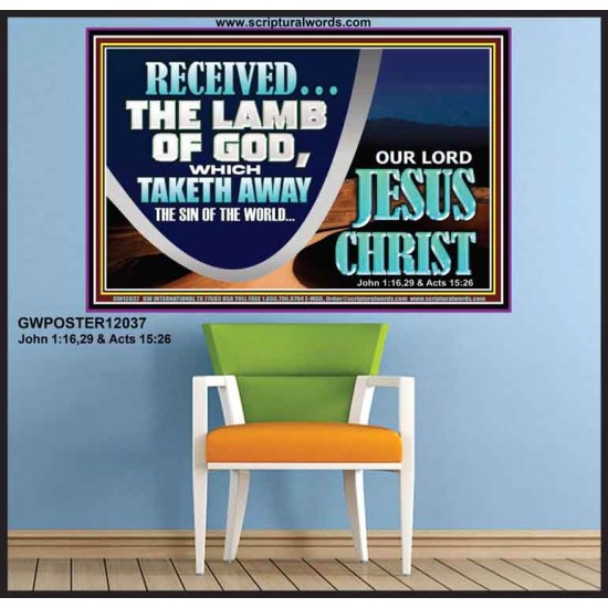 THE LAMB OF GOD THAT TAKETH AWAY THE SIN OF THE WORLD  Unique Power Bible Poster  GWPOSTER12037  