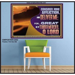 CONSIDER MINE AFFLICTION O LORD  Christian Artwork Glass Poster  GWPOSTER12052  "36x24"