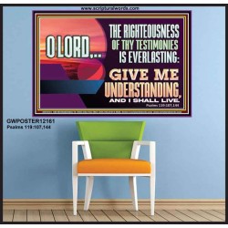 THE RIGHTEOUSNESS OF THY TESTIMONIES IS EVERLASTING O LORD  Bible Verses Poster Art  GWPOSTER12161  "36x24"