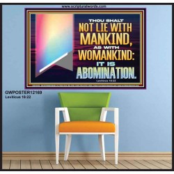 THOU SHALT NOT LIE WITH MANKIND AS WITH WOMANKIND IT IS ABOMINATION  Bible Verse for Home Poster  GWPOSTER12169  "36x24"
