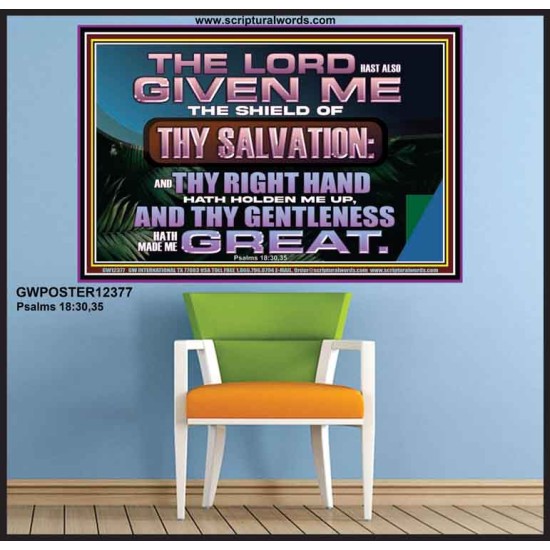 THY RIGHT HAND HATH HOLDEN ME UP  Ultimate Inspirational Wall Art Poster  GWPOSTER12377  
