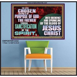 CHOSEN ACCORDING TO THE PURPOSE OF GOD THE FATHER THROUGH SANCTIFICATION OF THE SPIRIT  Church Poster  GWPOSTER12432  "36x24"