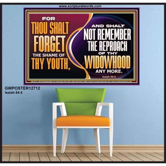 THOU SHALT FORGET THE SHAME OF THY YOUTH  Encouraging Bible Verse Poster  GWPOSTER12712  