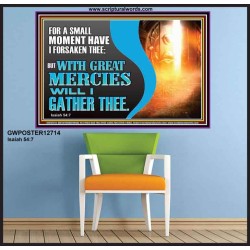 WITH GREAT MERCIES WILL I GATHER THEE  Encouraging Bible Verse Poster  GWPOSTER12714  