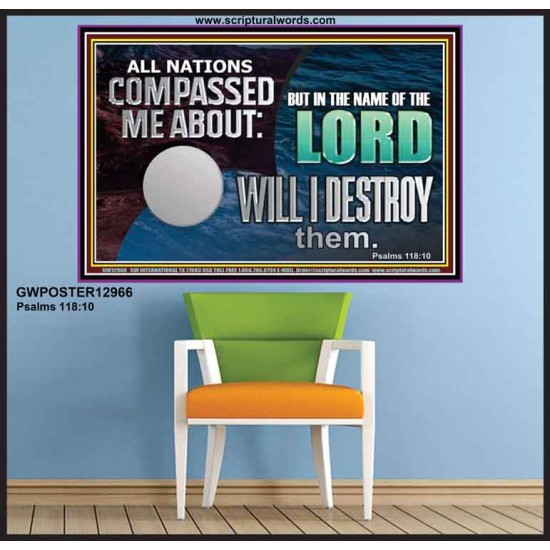 IN THE NAME OF THE LORD WILL I DESTROY THEM  Biblical Paintings Poster  GWPOSTER12966  