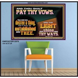 PAY THOU VOWS DECREE A THING AND IT SHALL BE ESTABLISHED UNTO THEE  Bible Verses Poster  GWPOSTER12978  "36x24"