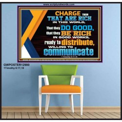 DO GOOD AND BE RICH IN GOOD WORKS  Religious Wall Art   GWPOSTER12980  "36x24"