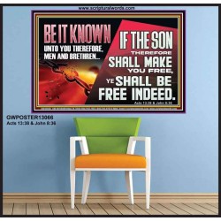 IF THE SON THEREFORE SHALL MAKE YOU FREE  Ultimate Inspirational Wall Art Poster  GWPOSTER13066  "36x24"