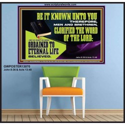 GLORIFIED THE WORD OF THE LORD  Righteous Living Christian Poster  GWPOSTER13070  "36x24"
