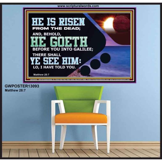 HE IS RISEN FROM THE DEAD  Bible Verse Poster  GWPOSTER13093  