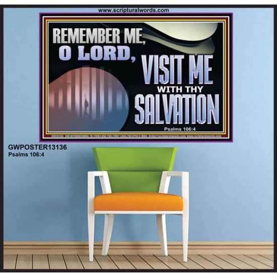 VISIT ME O LORD WITH THY SALVATION  Glass Poster Scripture Art  GWPOSTER13136  