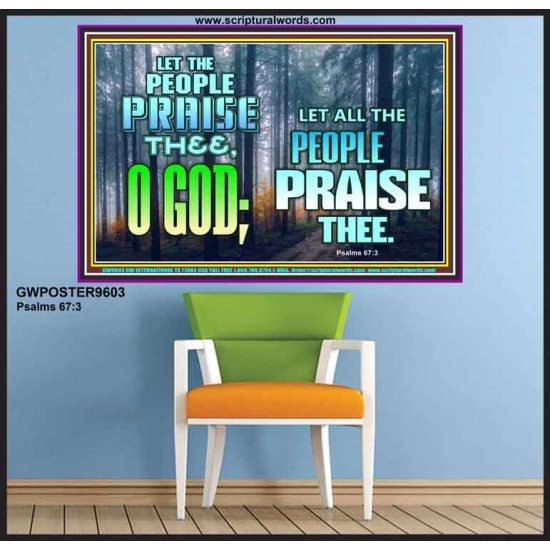 LET THE PEOPLE PRAISE THEE O GOD  Kitchen Wall Décor  GWPOSTER9603  