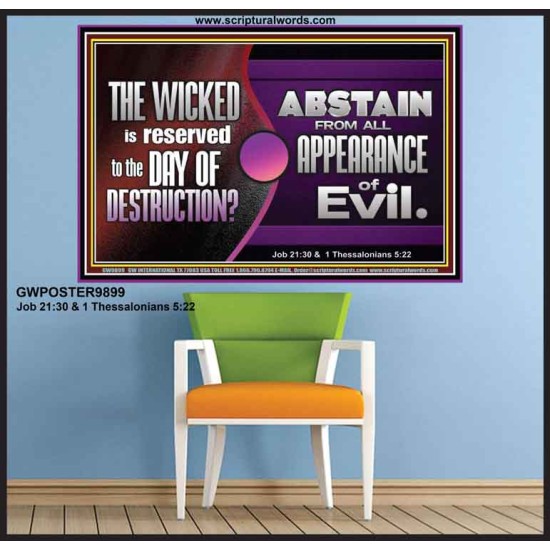 THE WICKED RESERVED FOR DAY OF DESTRUCTION  Poster Scripture Décor  GWPOSTER9899  