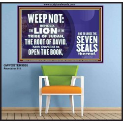 WEEP NOT THE LAMB OF GOD HAS PREVAILED  Christian Art Poster  GWPOSTER9926  "36x24"