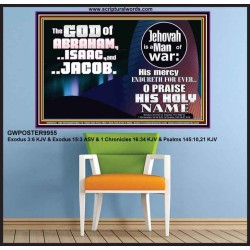 JEHOVAH IS A MAN OF WAR PRAISE HIS HOLY NAME  Encouraging Bible Verse Poster  GWPOSTER9955  "36x24"