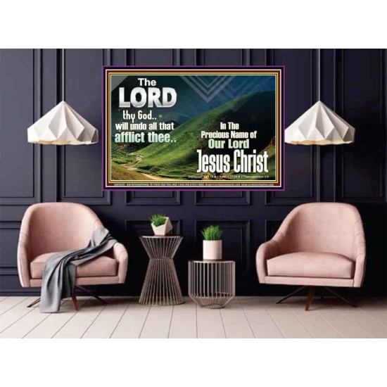 THE LORD WILL UNDO ALL THY AFFLICTIONS  Custom Wall Scriptural Art  GWPOSTER10301  