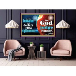 THE HEAVENS SHALL DECLARE HIS RIGHTEOUSNESS  Custom Contemporary Christian Wall Art  GWPOSTER10304  "36x24"