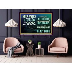 WATCH THE FLOCK OF GOD IN YOUR CARE  Scriptures Décor Wall Art  GWPOSTER10439  "36x24"