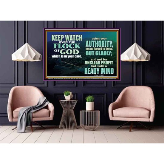 WATCH THE FLOCK OF GOD IN YOUR CARE  Scriptures Décor Wall Art  GWPOSTER10439  