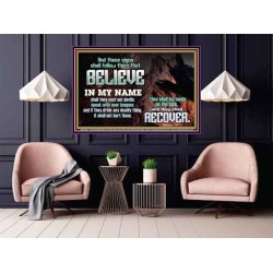 IN MY NAME SHALL THEY CAST OUT DEVILS  Christian Quotes Poster  GWPOSTER10460  "36x24"