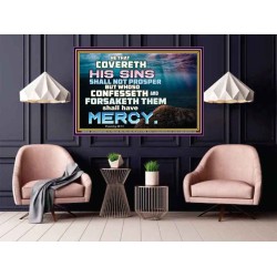 HE THAT COVERETH HIS SIN SHALL NOT PROSPER  Contemporary Christian Wall Art  GWPOSTER10466  "36x24"