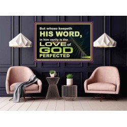 THOSE WHO KEEP THE WORD OF GOD ENJOY HIS GREAT LOVE  Bible Verses Wall Art  GWPOSTER10482  "36x24"