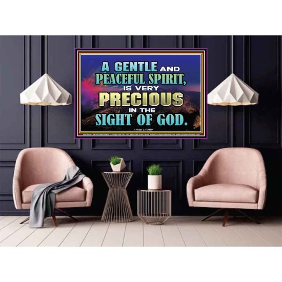 GENTLE AND PEACEFUL SPIRIT VERY PRECIOUS IN GOD SIGHT  Bible Verses to Encourage  Poster  GWPOSTER10496  